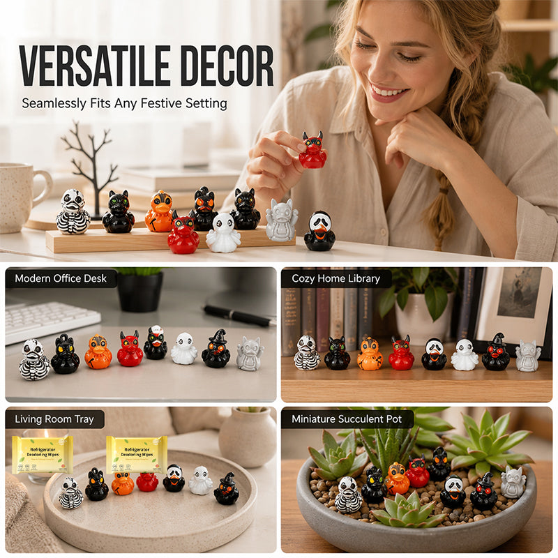 🎃40 Pcs Halloween Mini Resin Ducks (Devil, Ghost, & Skeleton Designs)