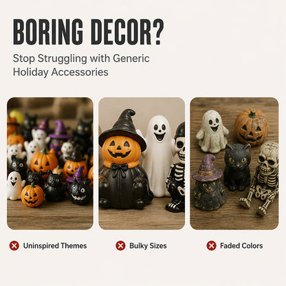 🎃40 Pcs Halloween Mini Resin Ducks (Devil, Ghost, & Skeleton Designs)