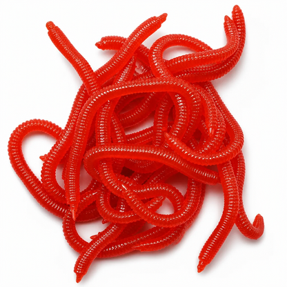 ⏰Simulation Earthworm Soft Fishing Lures Shrimp Scented Artificial Worm Baits for Freshwater