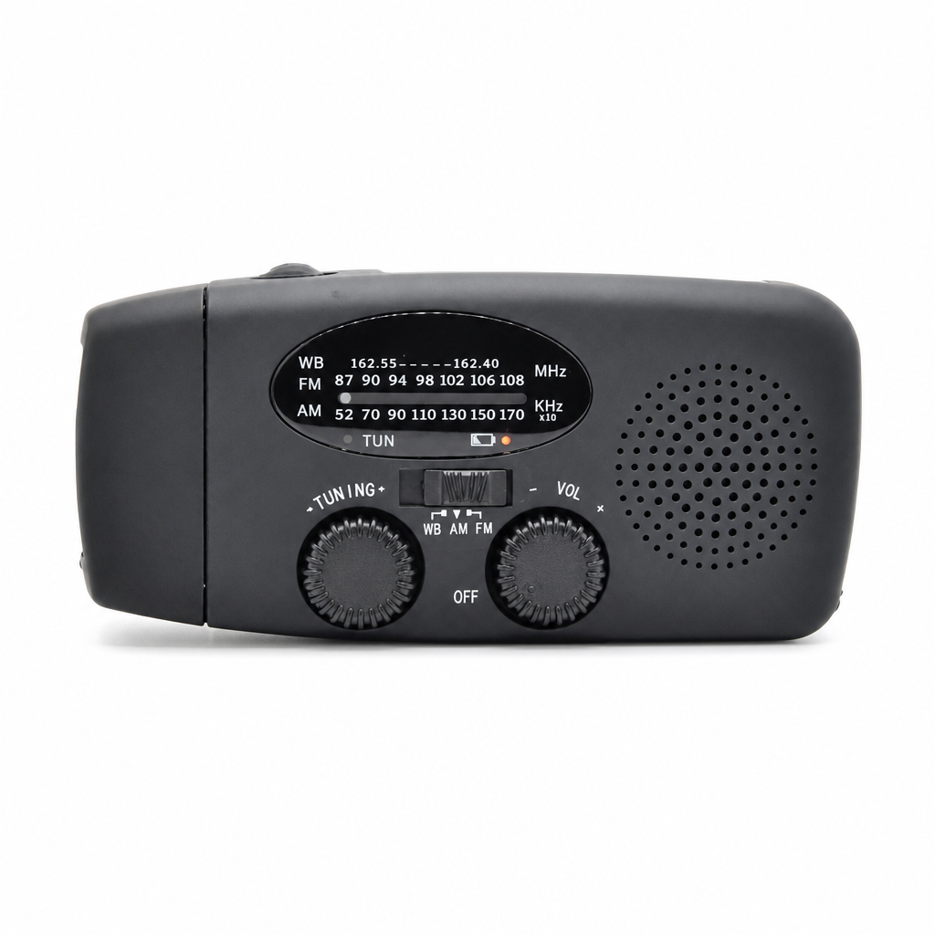 📻 Emergency Solar Hand Crank Radio – AM/FM & NOAA Weather Alerts